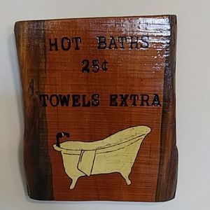 Handmade Wooden Bathroom Sign